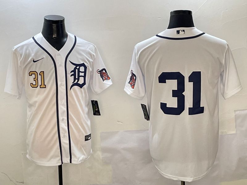 Men Detroit Tigers #31 No Name White Game 2025 Nike MLB Jersey style 4